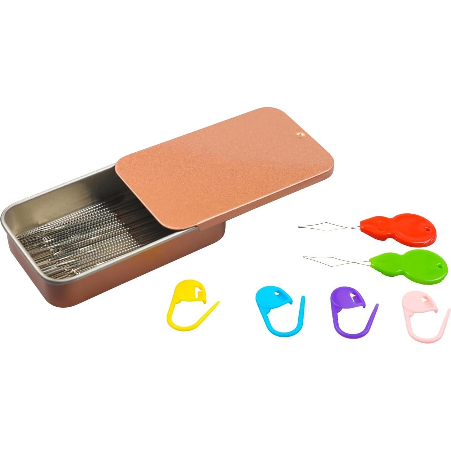 40 Agujas de Coser Eketirry Ojo Grande Acero Inoxidable