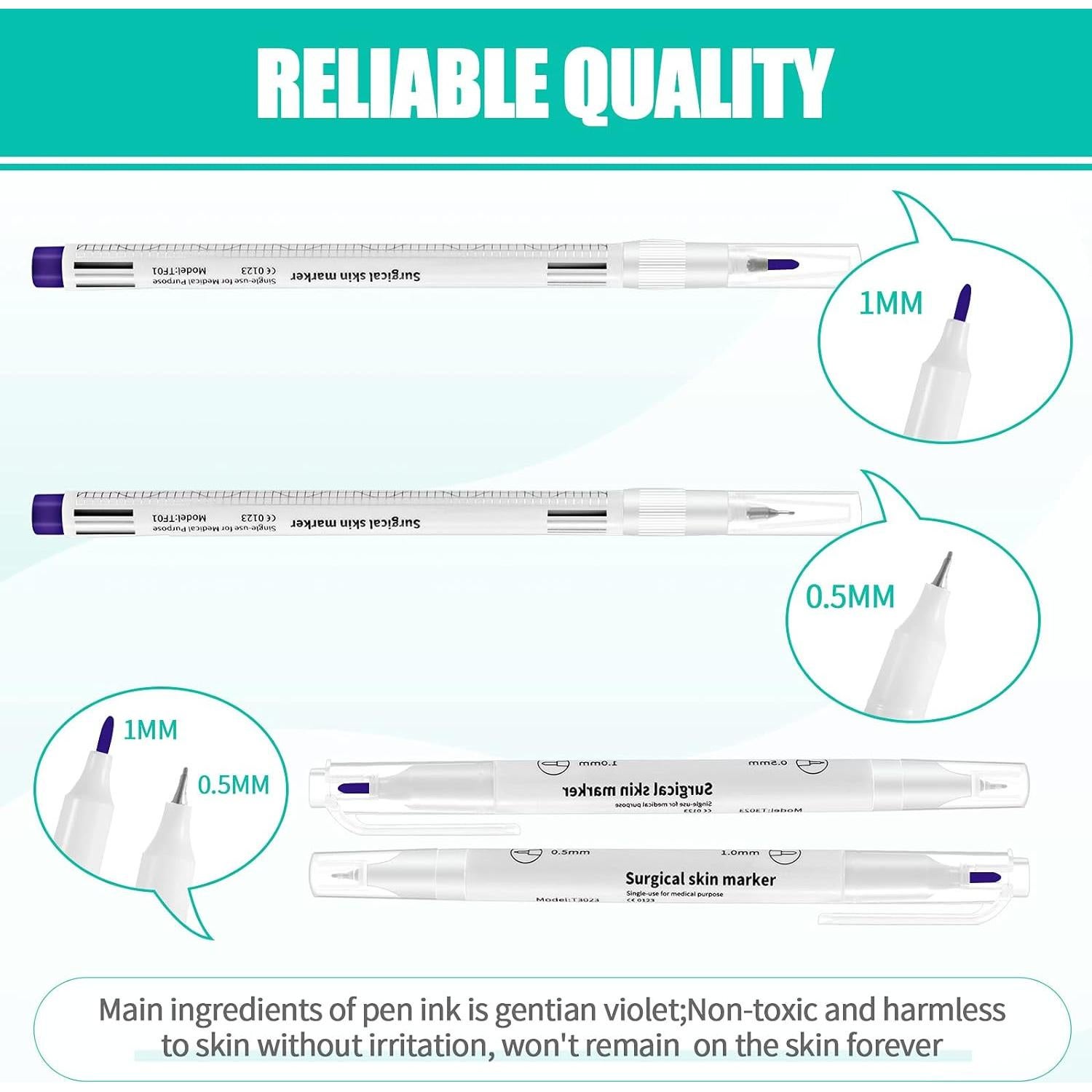 Marcadores de Tatuaje Zonon 5 Piezas 0.5mm y 1mm