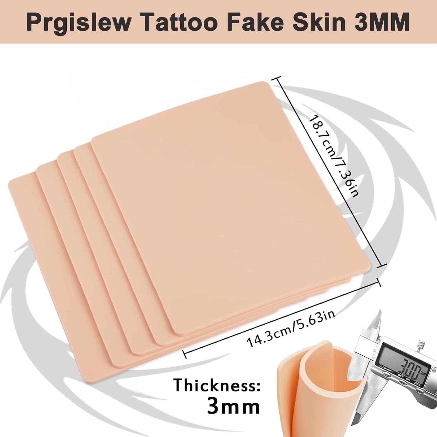 Piel Falsa Gruesa para Tatuaje 5pcs 18.8x14.2cm Práctica