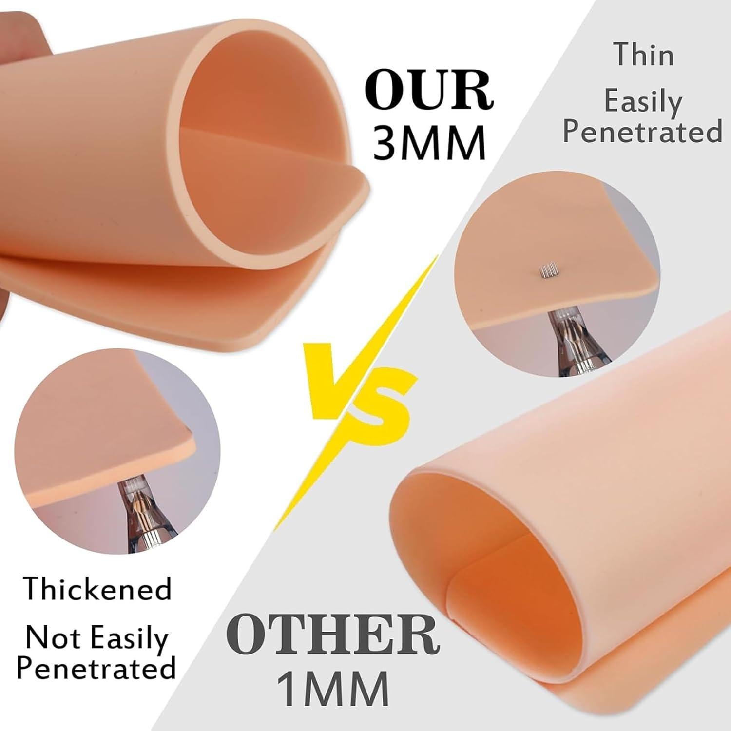 Piel Falsa Gruesa para Tatuaje 5pcs 18.8x14.2cm Práctica