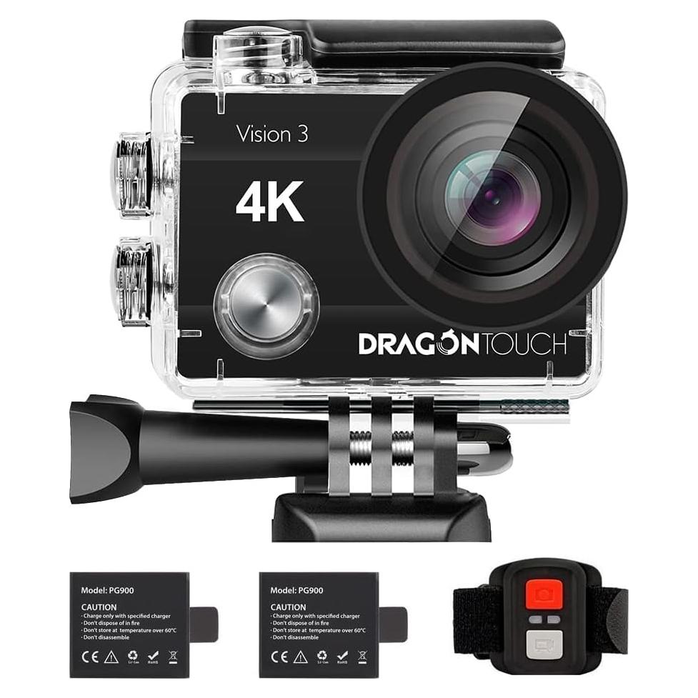Cámara de Acción Dragon Touch 4K 20MP Impermeable 30m
