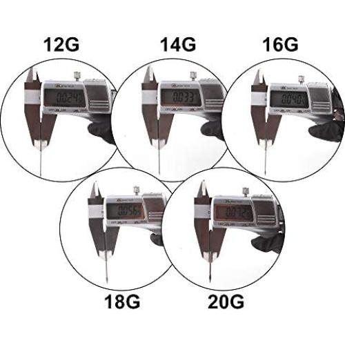 Agujas de Perforación Corporal YTATTOO 25 Piezas 12g-20g