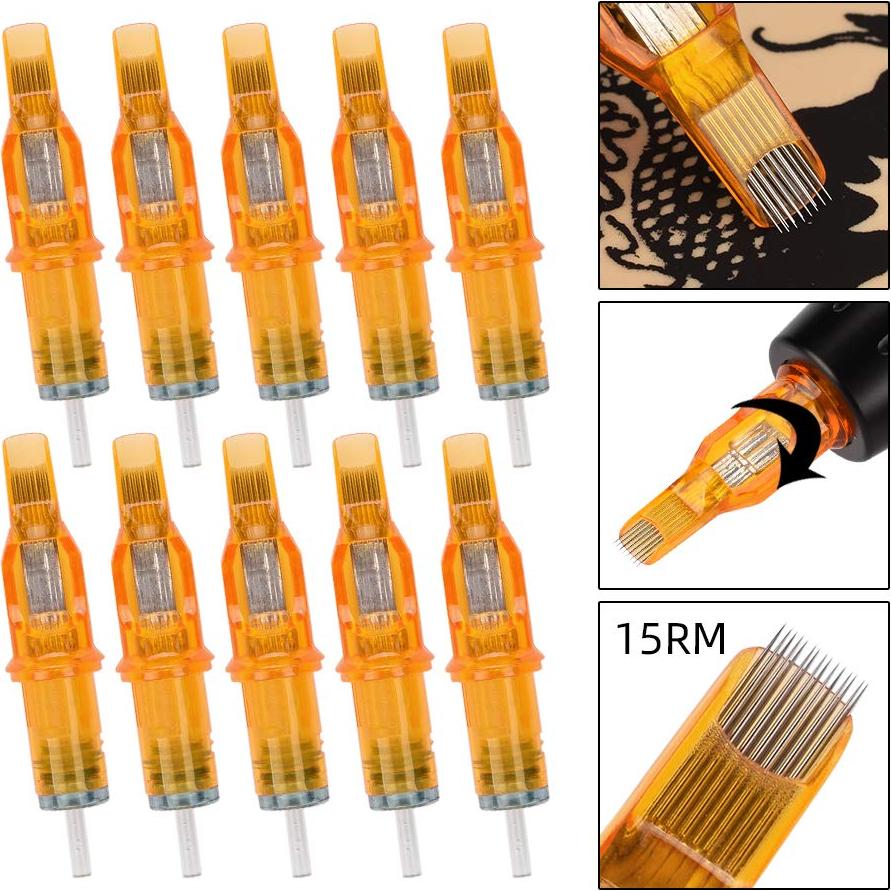 Agujas de Cartucho para Tatuaje ATOMUS 15RM 10pcs Desechables