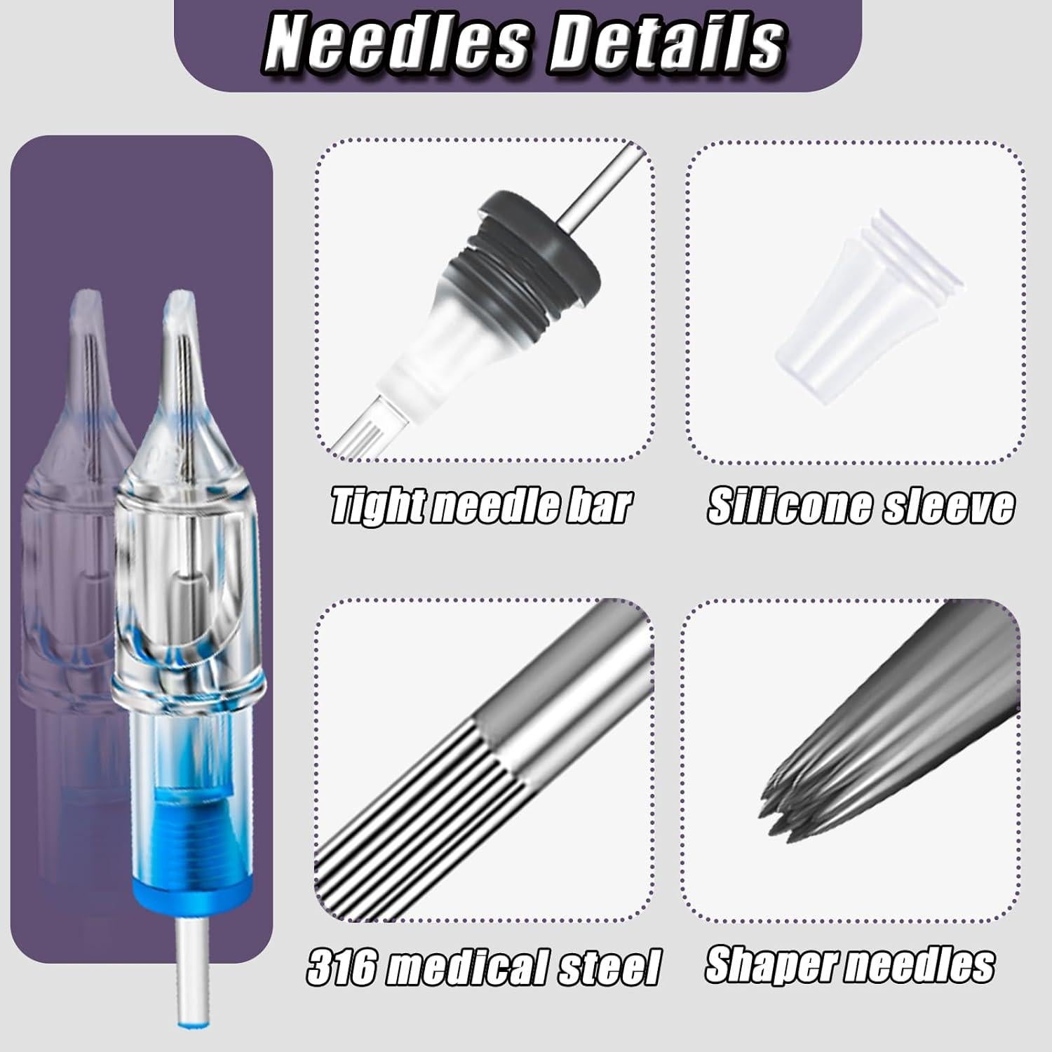 Cartuchos de Agujas de Tatuaje YONGDA 1205RS 20pcs Desechables