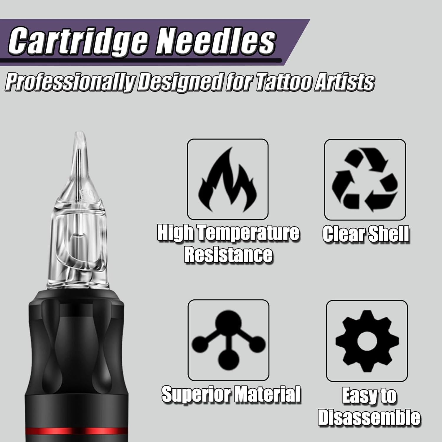 Cartuchos de Agujas de Tatuaje YONGDA 1205RS 20pcs Desechables