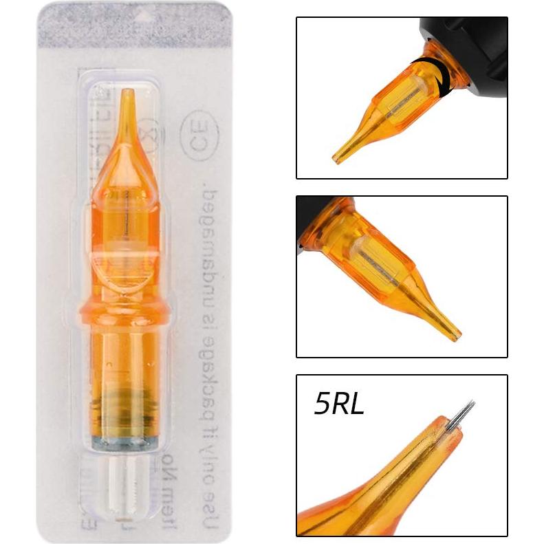 Agujas de Cartucho para Tatuaje ATOMUS 10pcs 5RL Desechables
