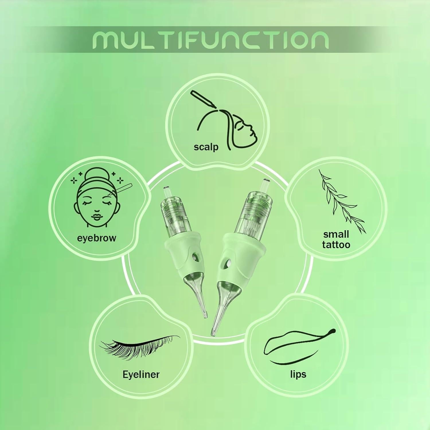 Agujas de Cartucho para Tatuaje POPUPMU 1RL 0.25mm 16Pcs