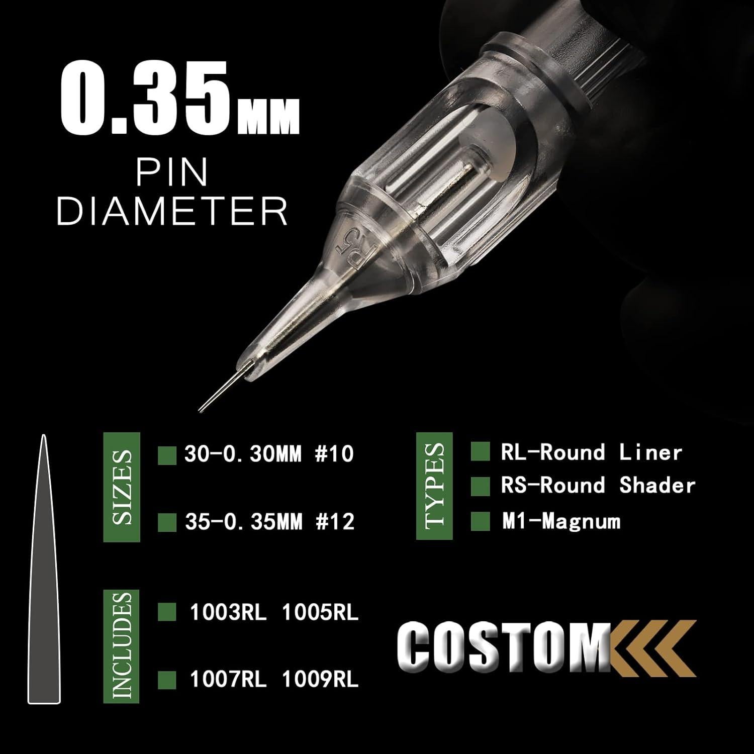 Agujas de Cartucho para Tatuaje Rayyl 1003RL - 20 Piezas