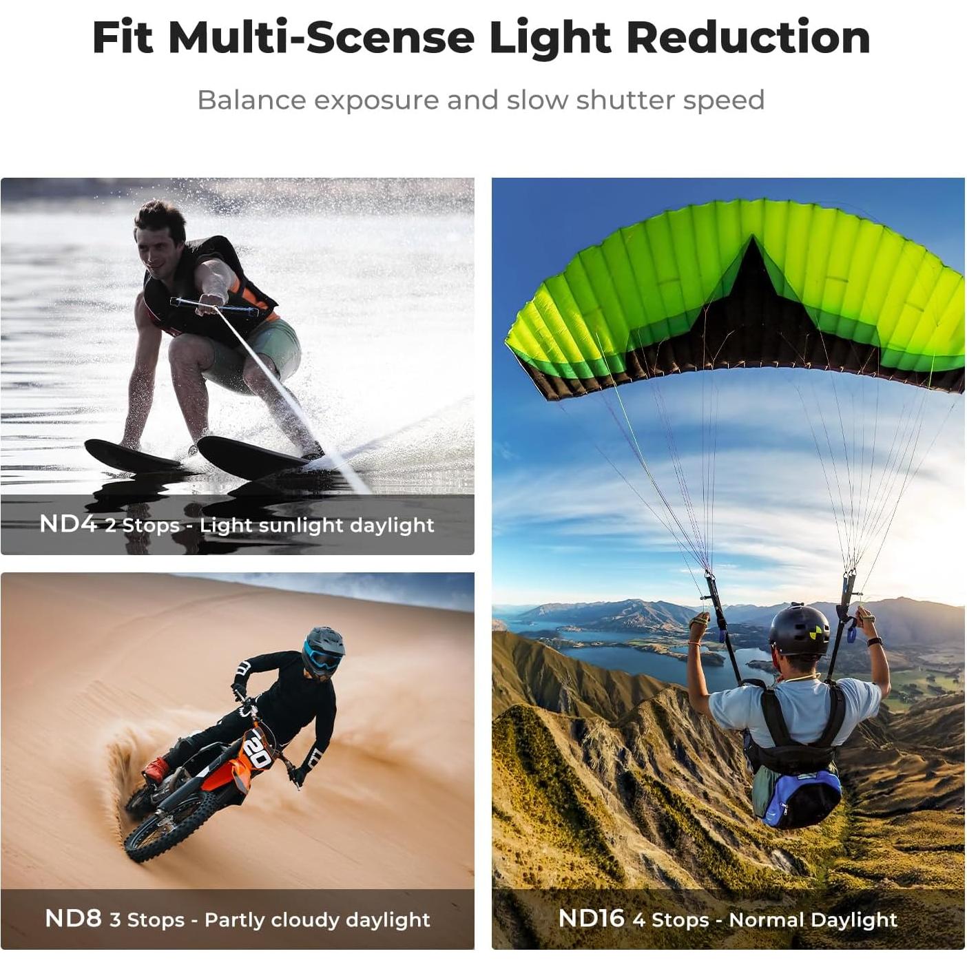 Juego de Filtros ND PL K&F Concept para GoPro Hero 4K