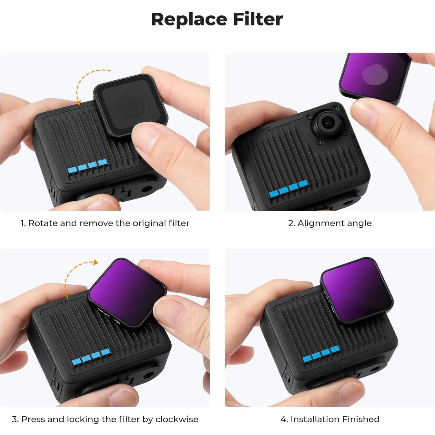 Juego de Filtros ND PL K&F Concept para GoPro Hero 4K