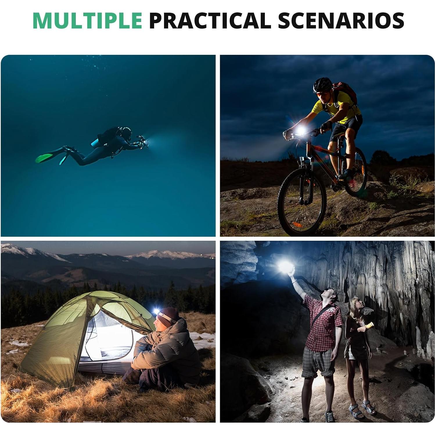 Luz Submarina AKASO 40m LED Regulable con Filtros para Cámaras