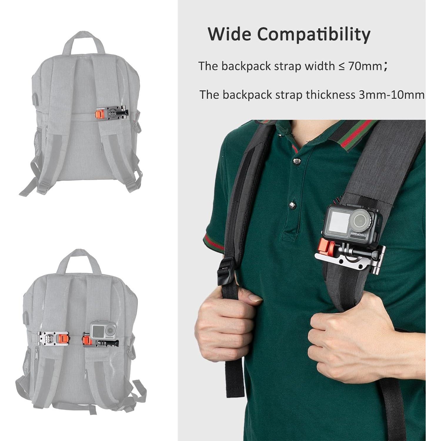 Soporte de Correa de Mochila NICEYRIG para GoPro Hero 11/10/9/8/7