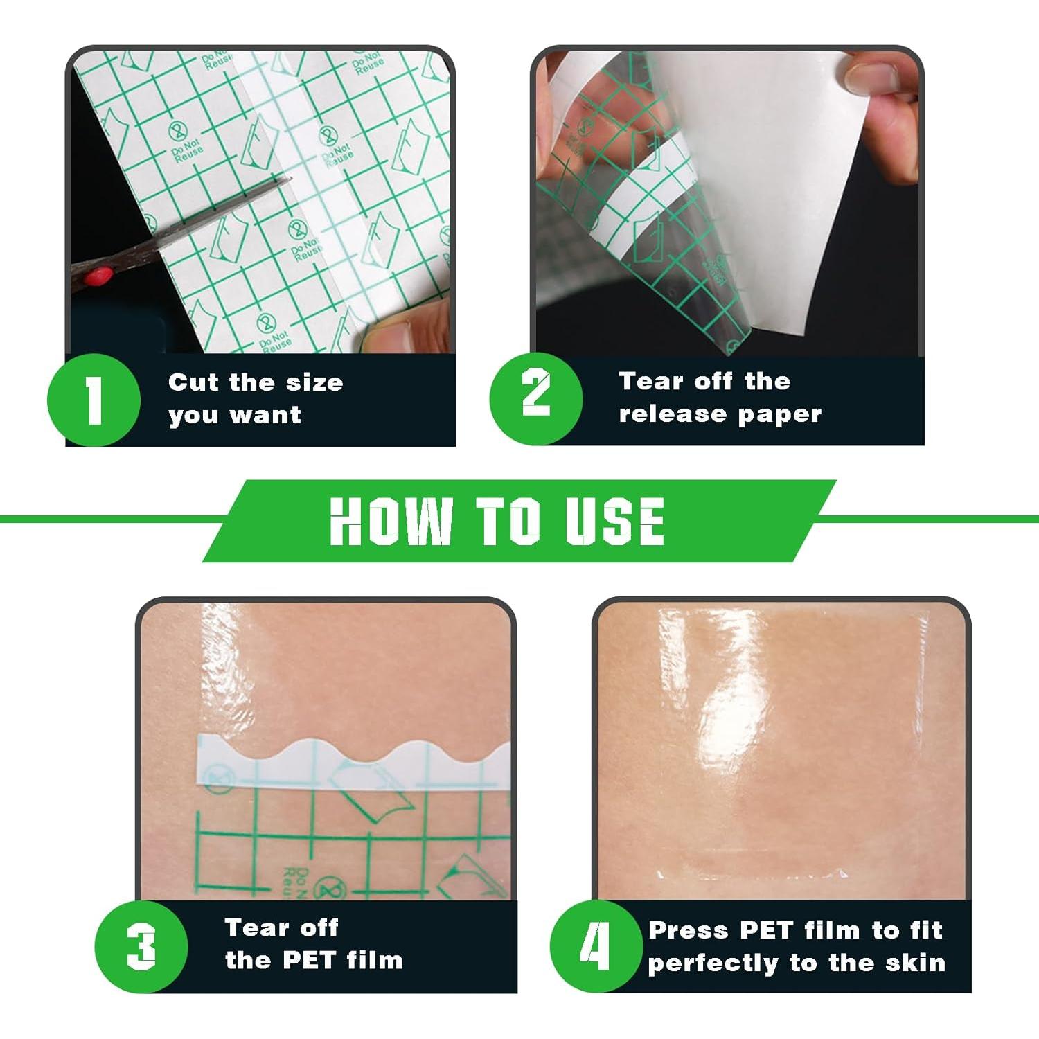 3 Rollos Vendaje Cuidado Tatuajes Jconly Impermeable 5.08-15.24cm