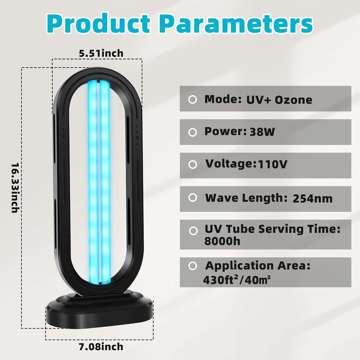 Desinfectante de Luz UV Feefir YG-02 con Control Remoto y Temporizador