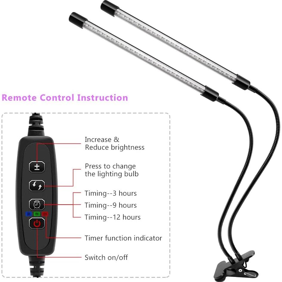 Lámpara UV Negra LED Doble Cabeza 20W YGS-Tech USB Ajustable