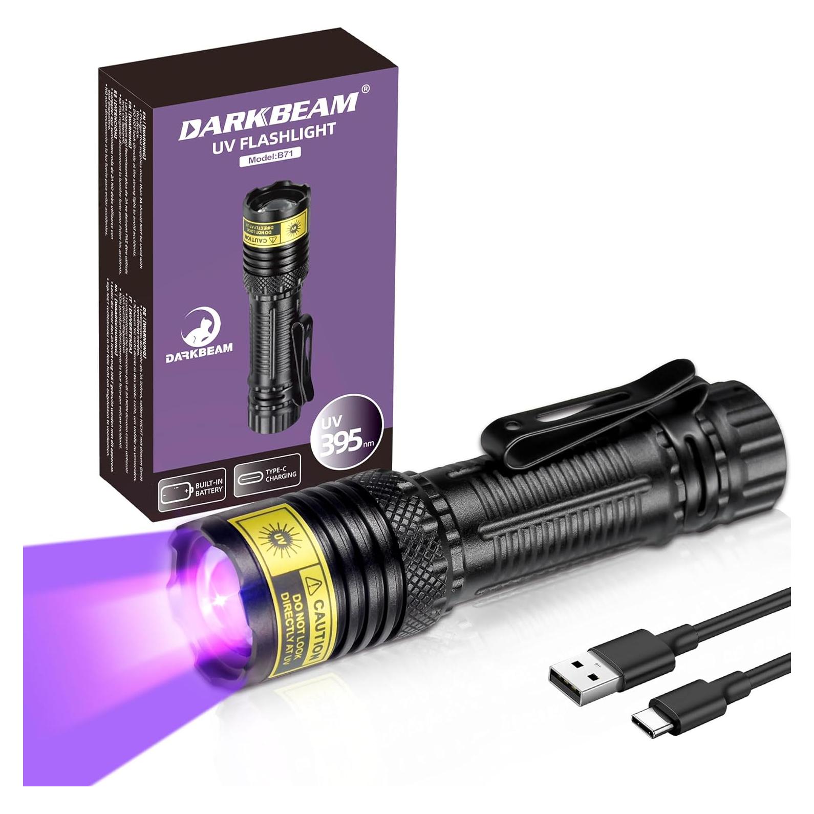 Linterna UV Recargable DARKBEAM 395nm Mini LED Resistente