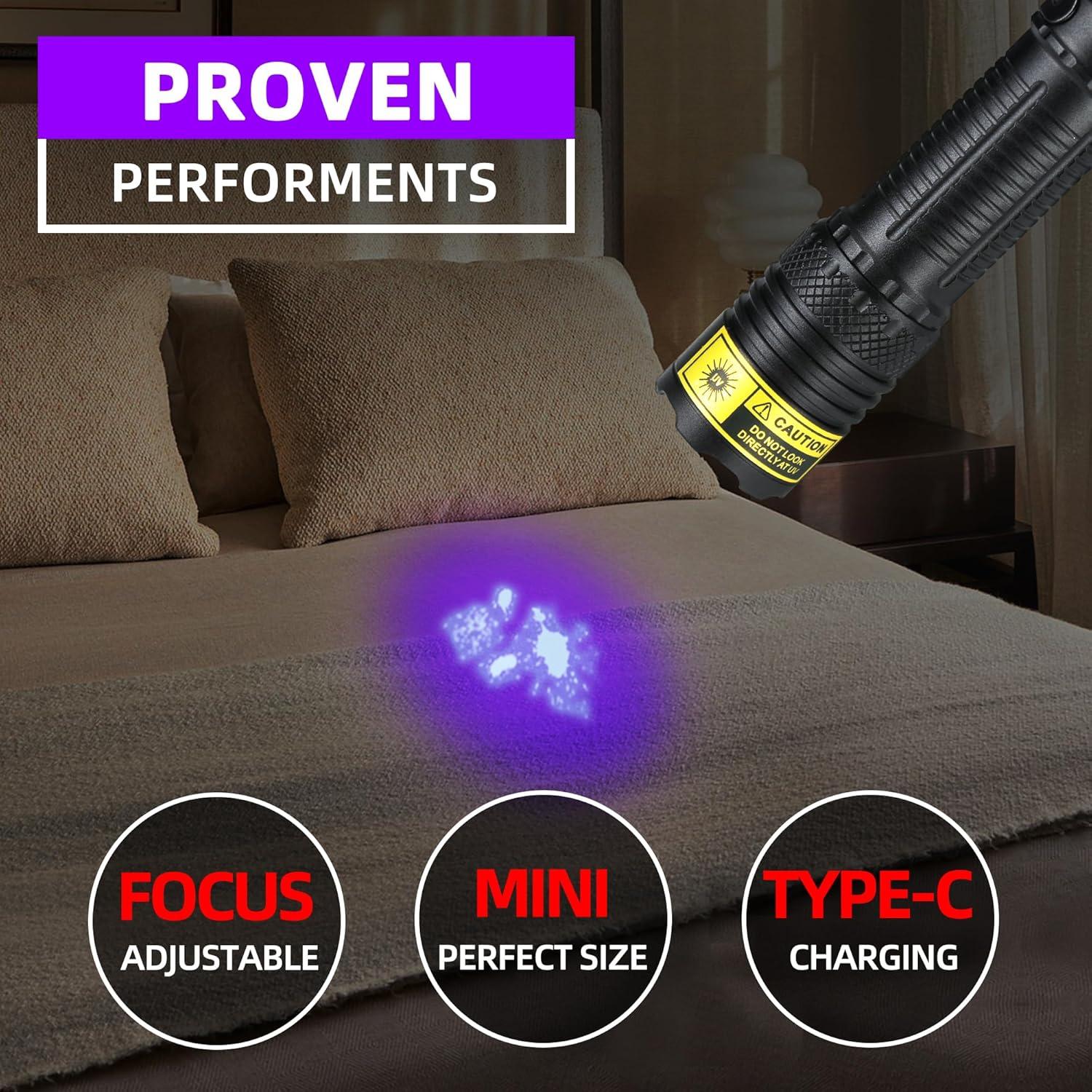 Linterna UV Recargable DARKBEAM 395nm Mini LED Resistente