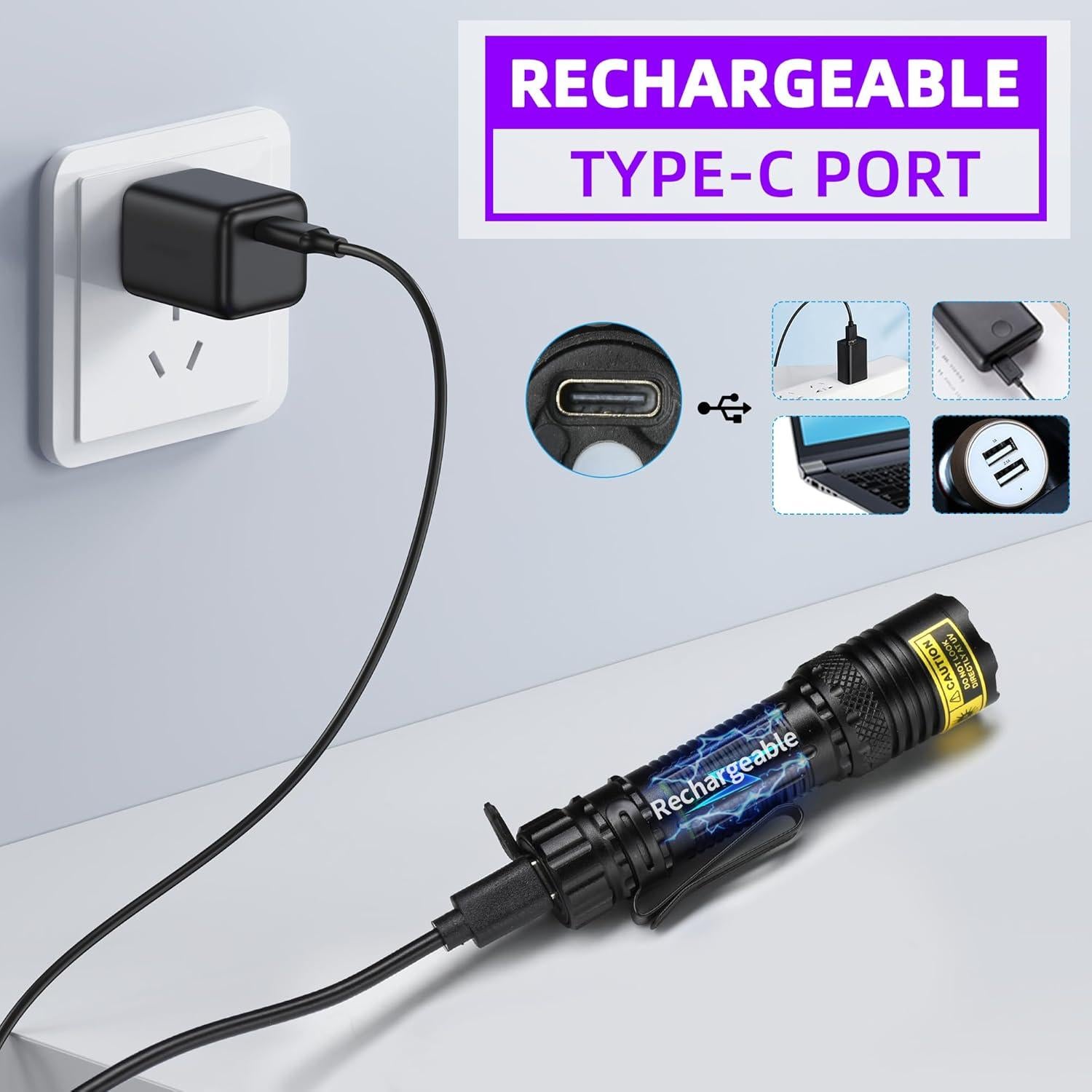 Linterna UV Recargable DARKBEAM 395nm Mini LED Resistente