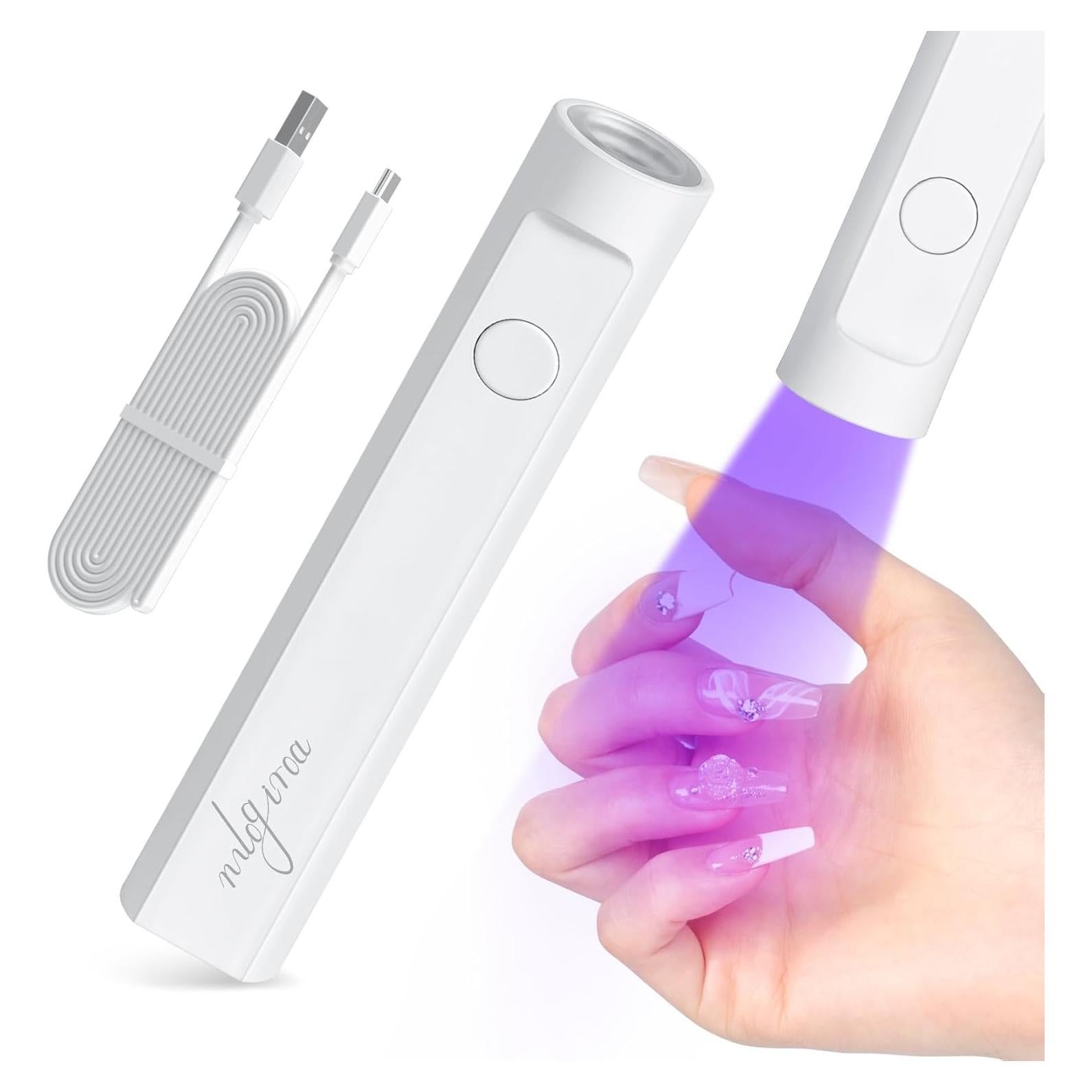 Mini lámpara UV para uñas mlogiroa 3W portátil blanca