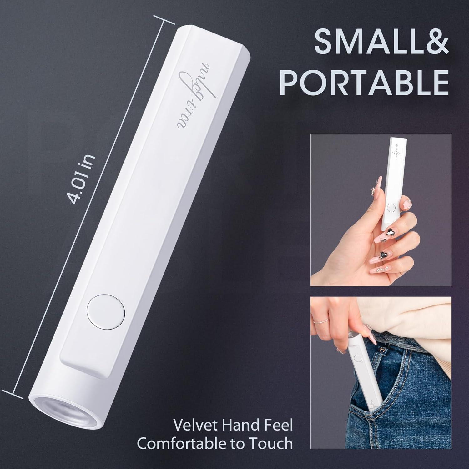 Mini lámpara UV para uñas mlogiroa 3W portátil blanca