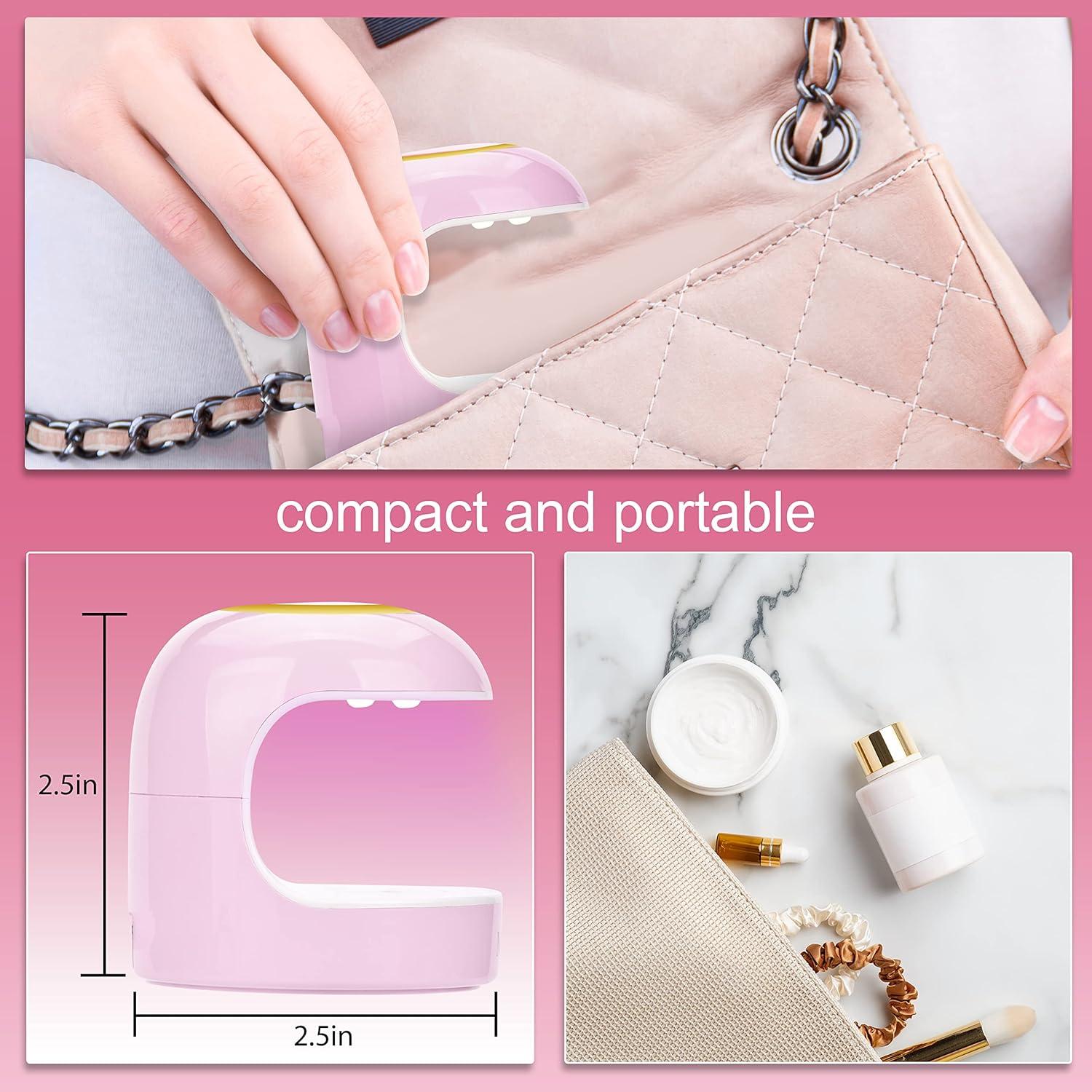 Lámpara UV LED para Uñas MEKK 18W Mini Portátil Rosa