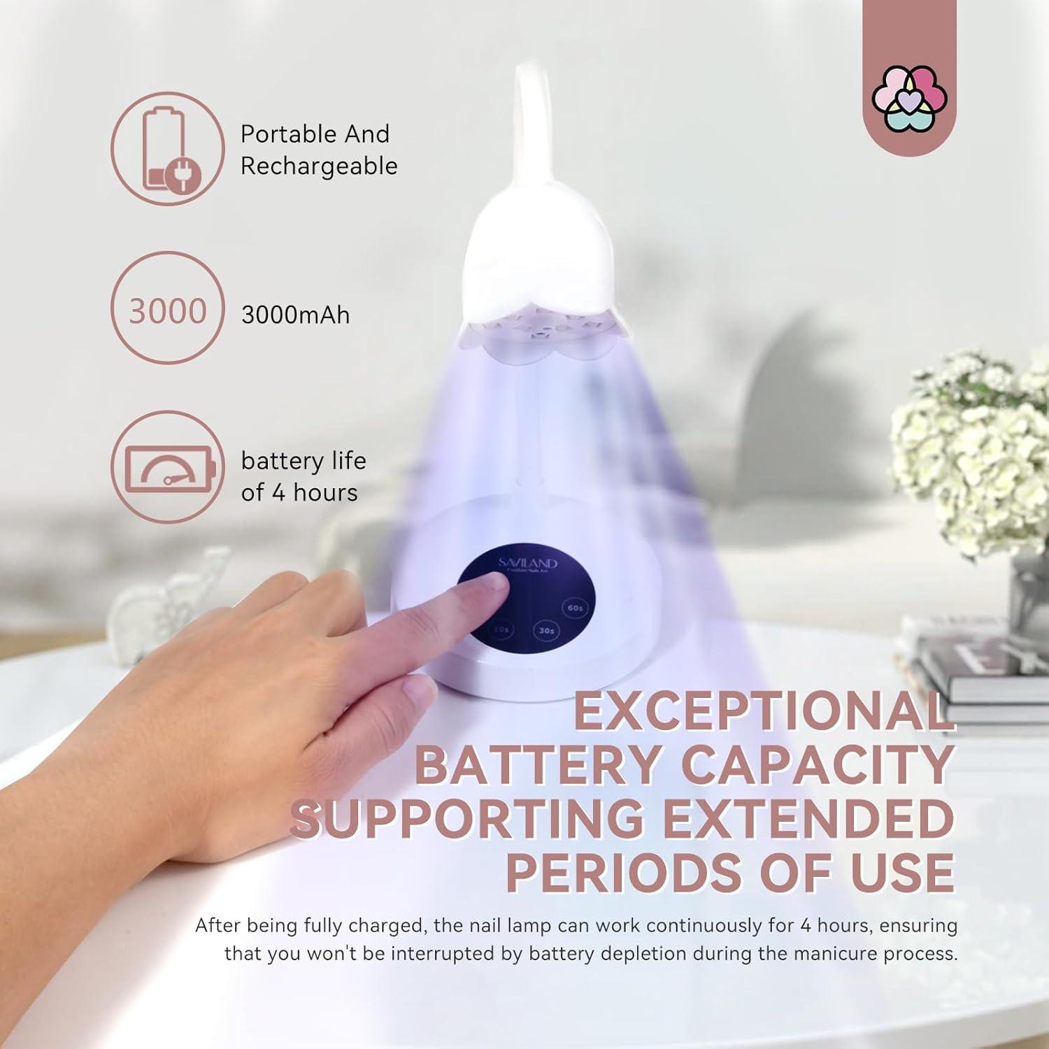 Lámpara de Uñas Inalámbrica SAVILAND 30W LED Recargable