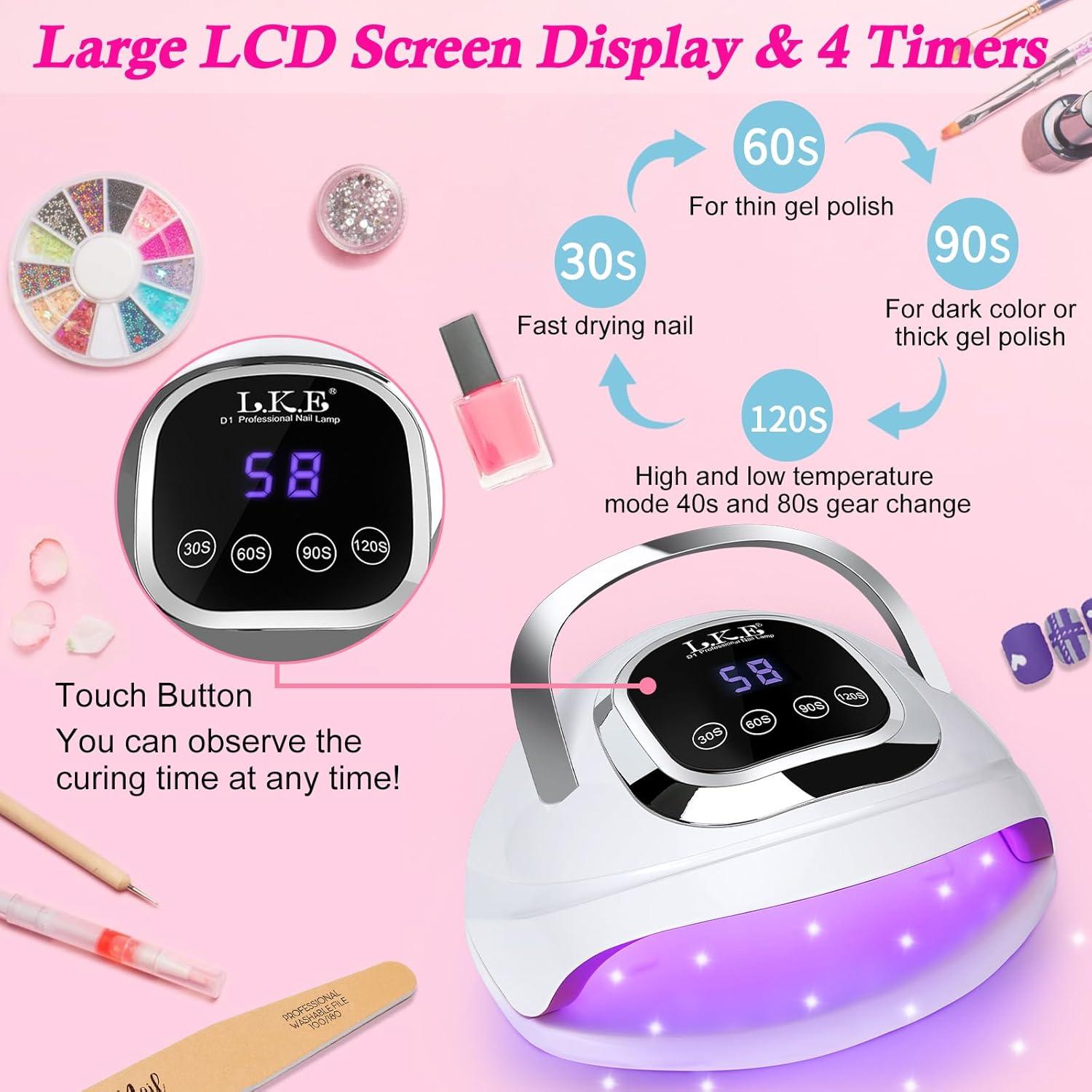 Lámpara UV para Uñas Wisdompark 268W con 60 Perlas LED