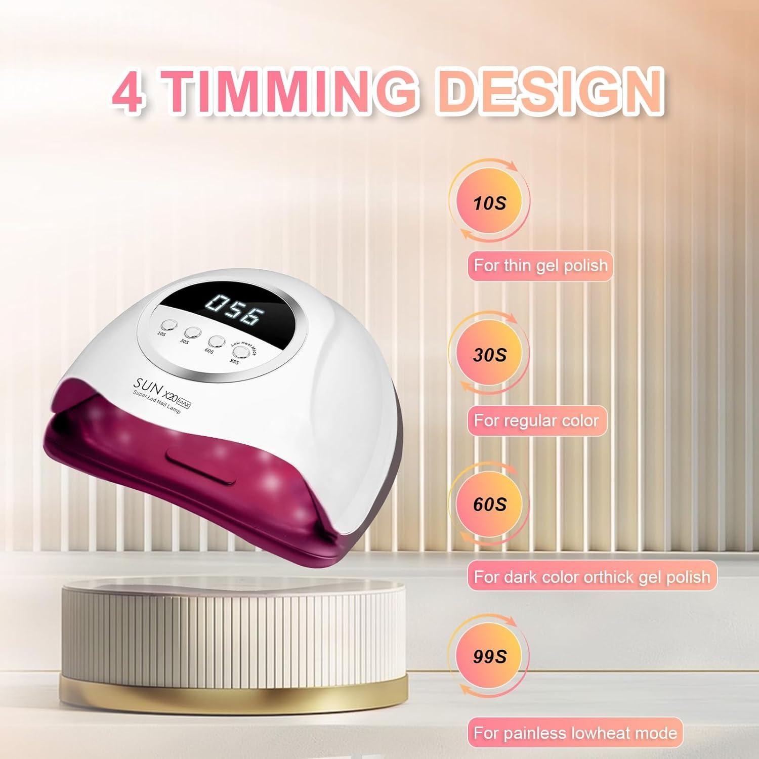 Lámpara UV LED 320W BEENLE Secador de Uñas con Sensor Automático