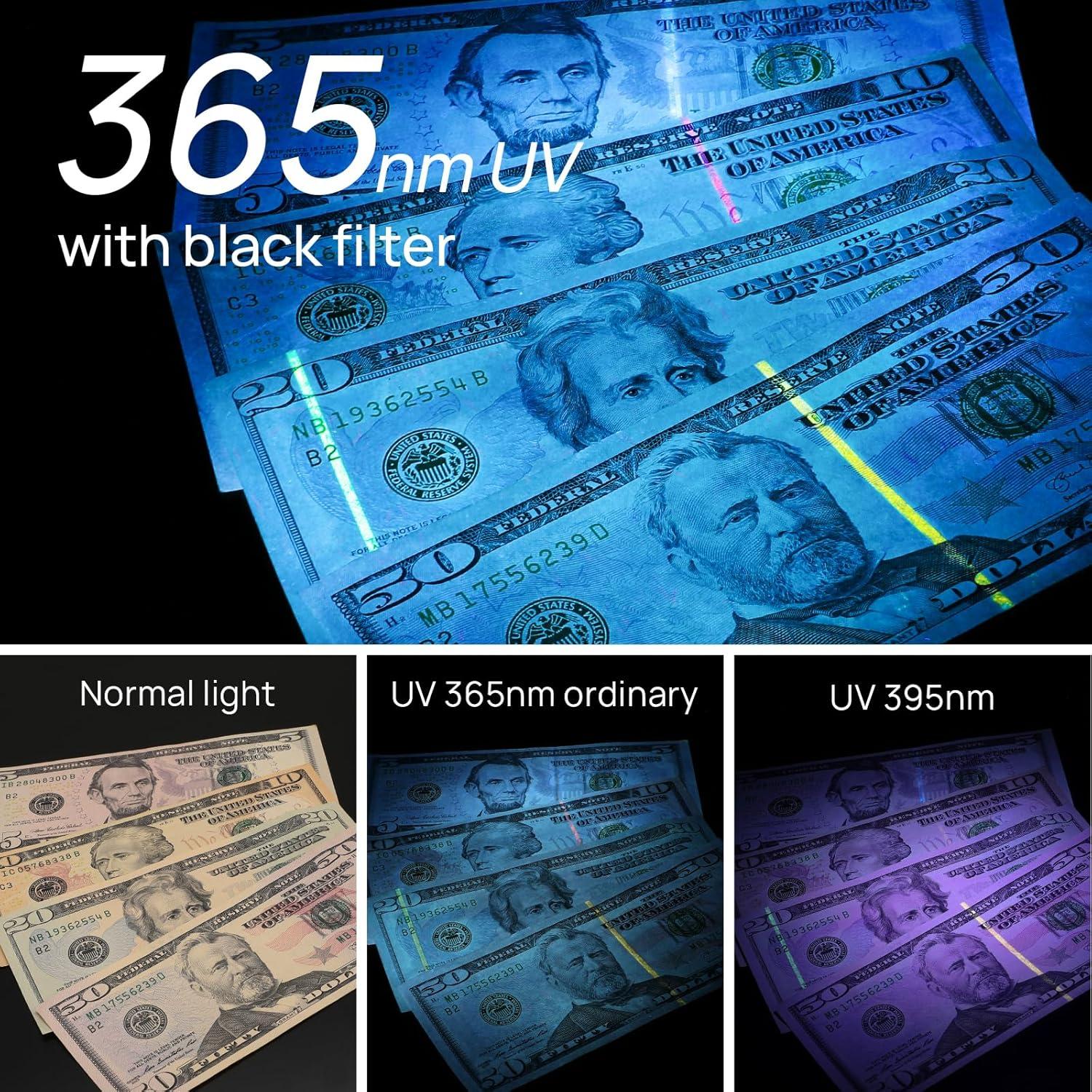 Linterna UV Consciot U20 Recargable 365nm para Detección de Manchas