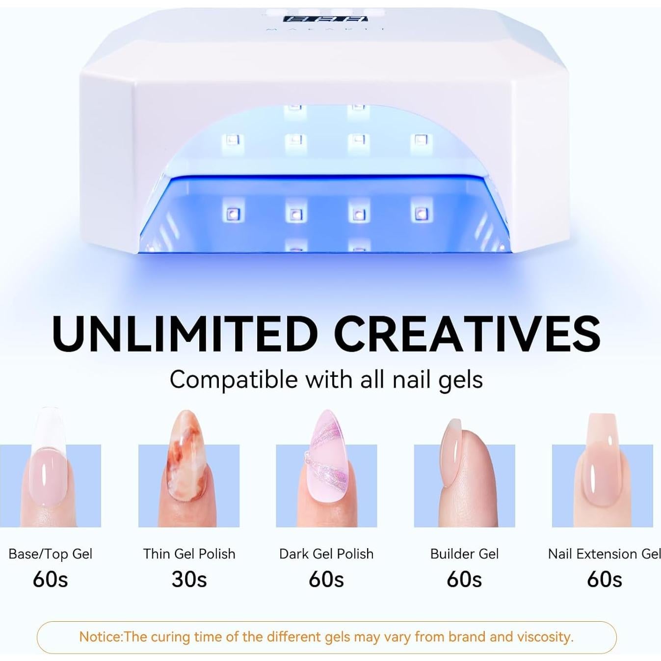 Lámpara de Uñas UV LED Makartt Aurora 36W Recargable