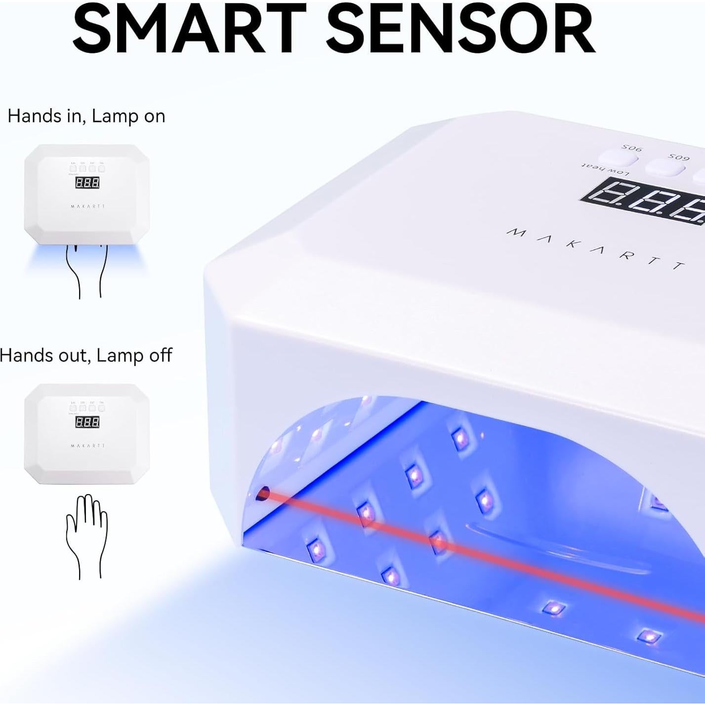 Lámpara de Uñas UV LED Makartt Aurora 36W Recargable