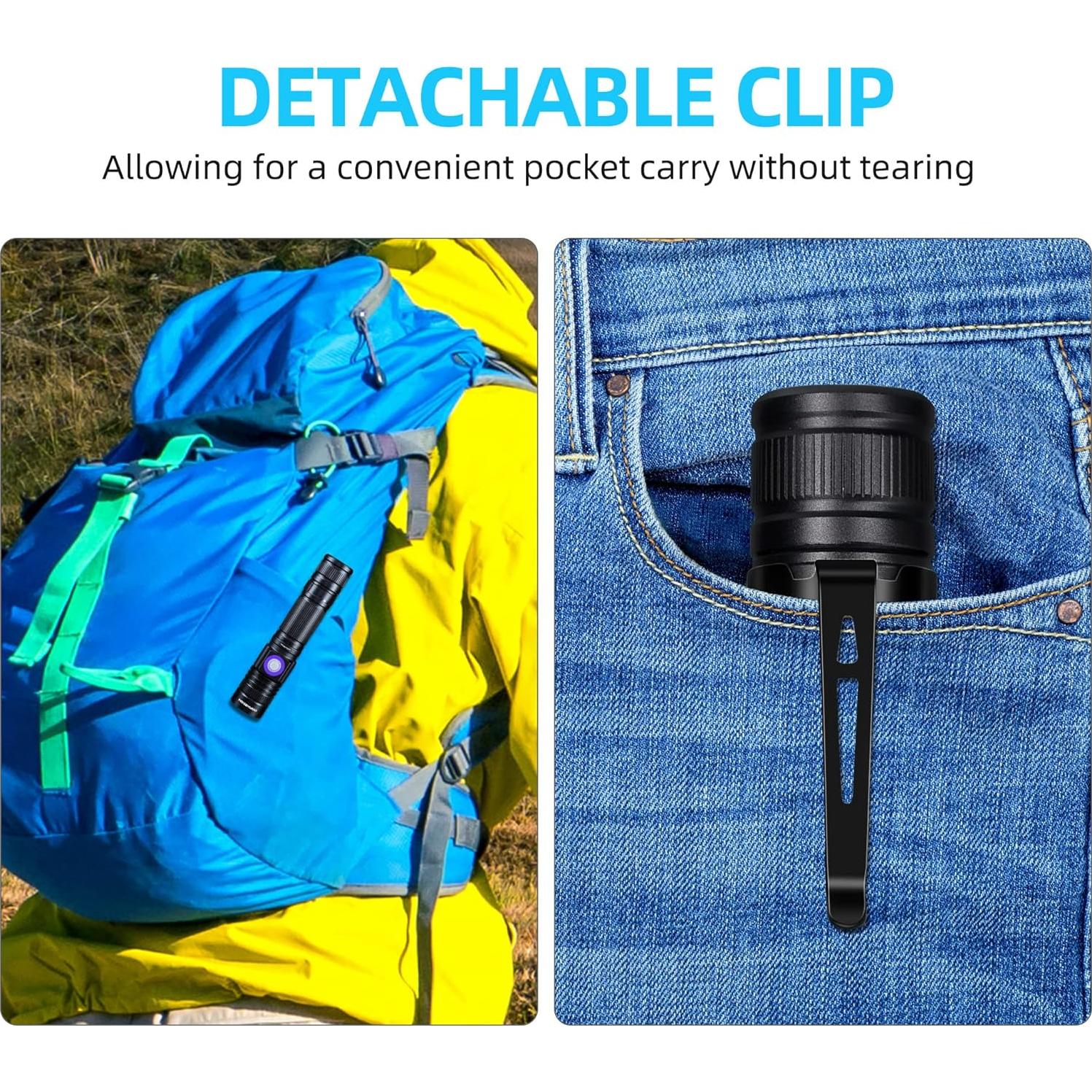 Linternas UV DARKBEAM 365nm y 395nm Recargables USB - Paquete de 2