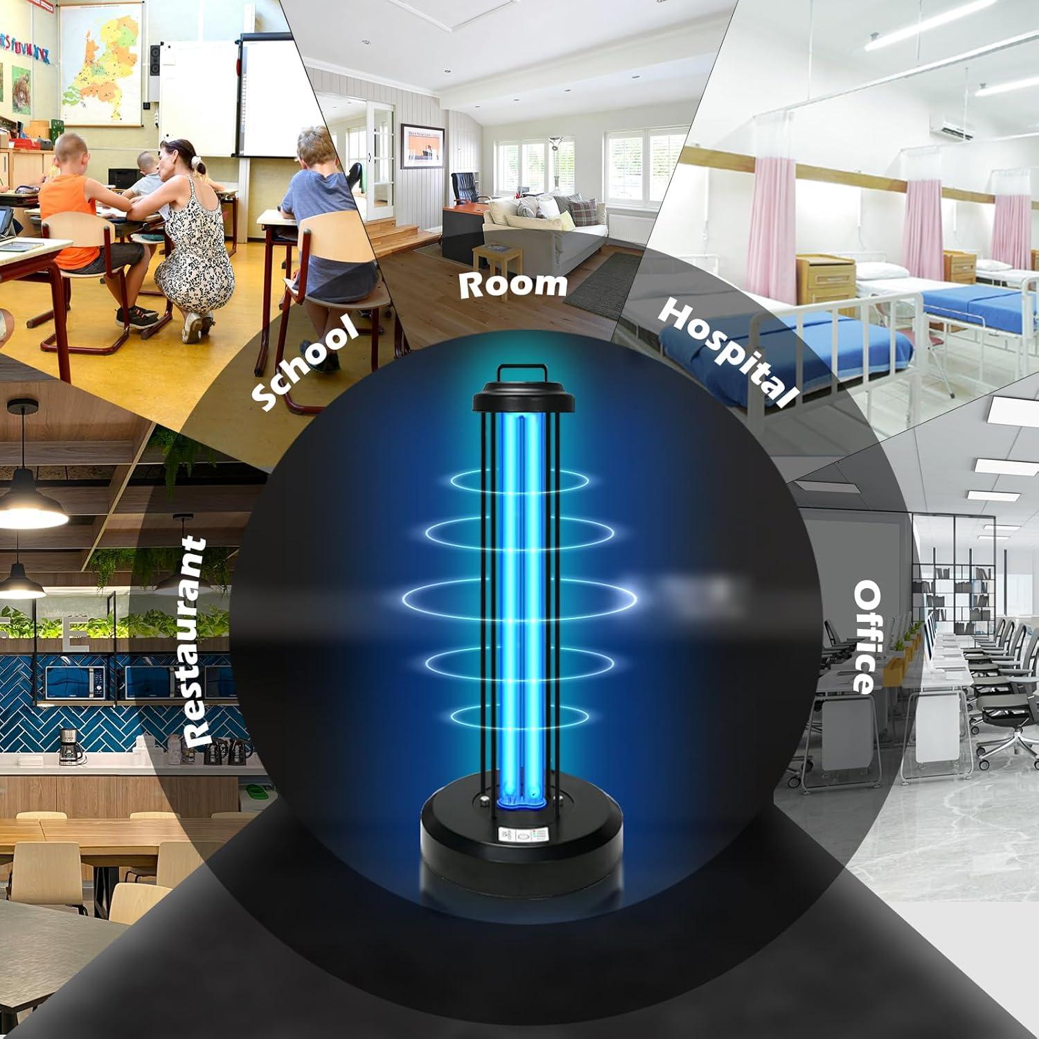 Lámpara desinfectante UV Coospider 38W con control remoto