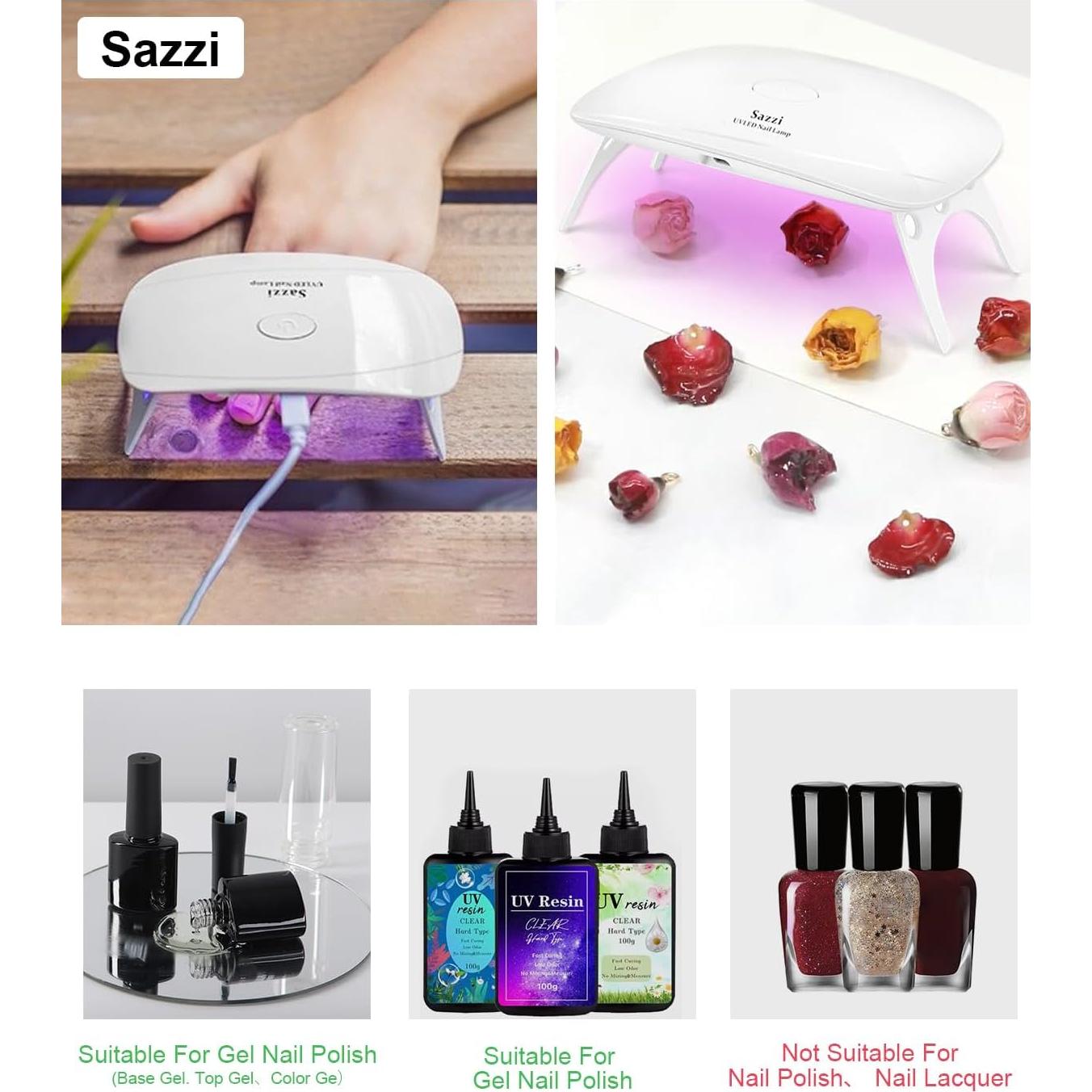 Lámpara LED UV para Uñas Sazzi UNL24, 24W, Portátil