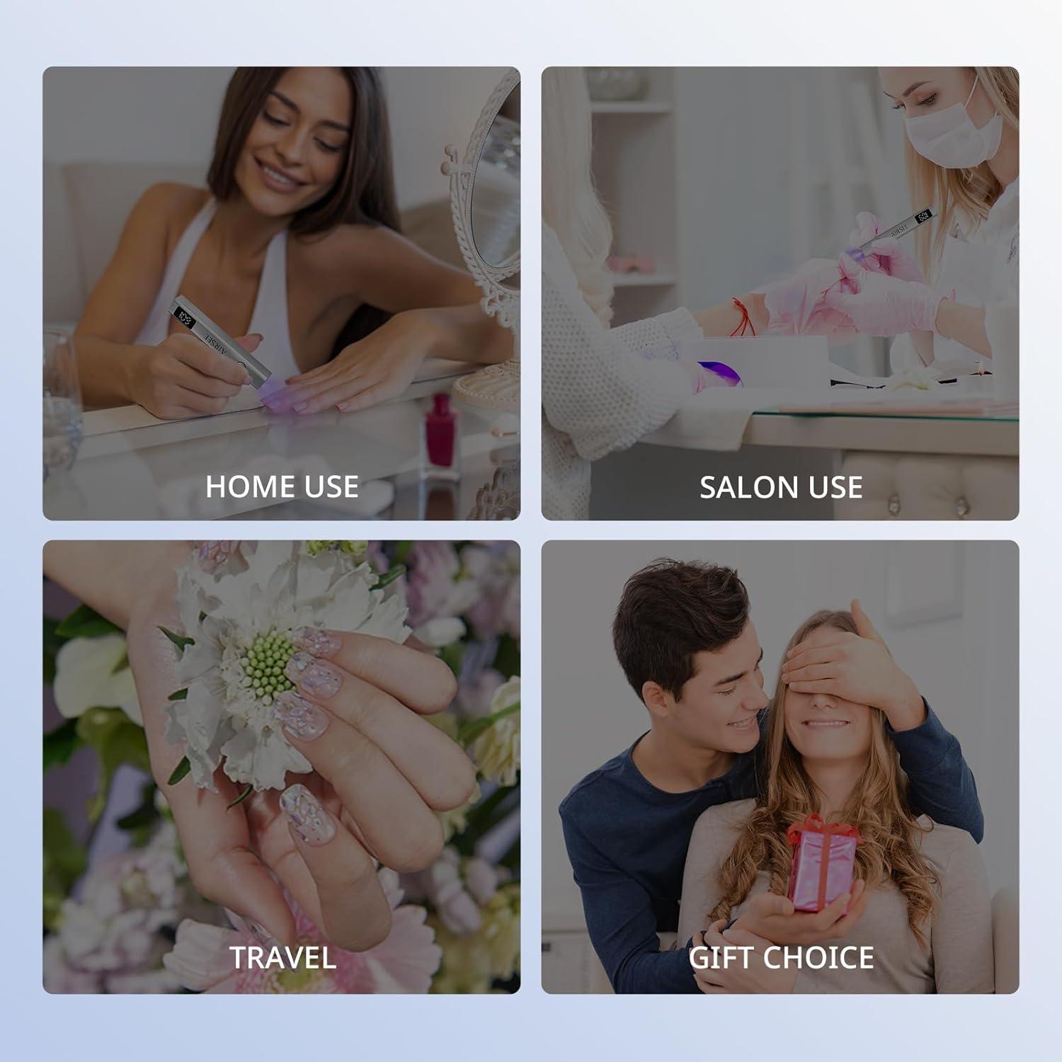 Lámpara UV Inalámbrica AIRSEE Mini para Uñas de Gel Plata