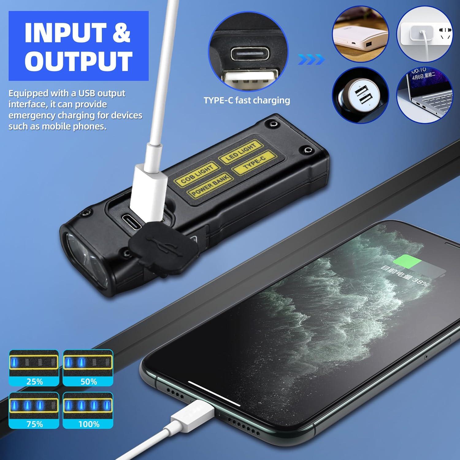 Linterna UV DARKBEAM B203 Recargable USB C Mini 10cm