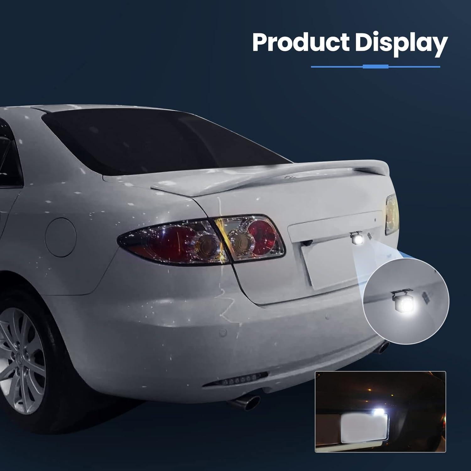 Cámara de visión trasera HD EKAT 170° con 12 LED nocturna