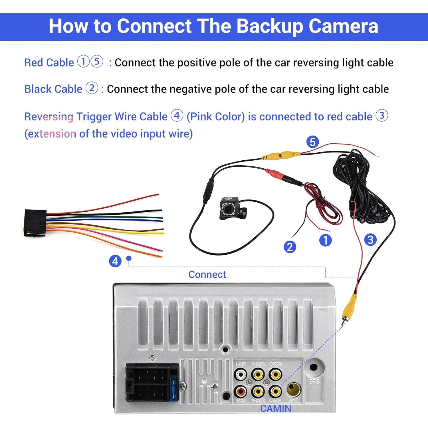 Cámara de visión trasera HD EKAT 170° con 12 LED nocturna