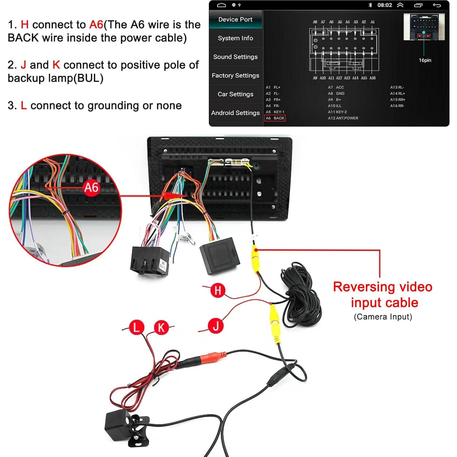 Cámara de visión trasera HD EKAT 170° con 12 LED nocturna