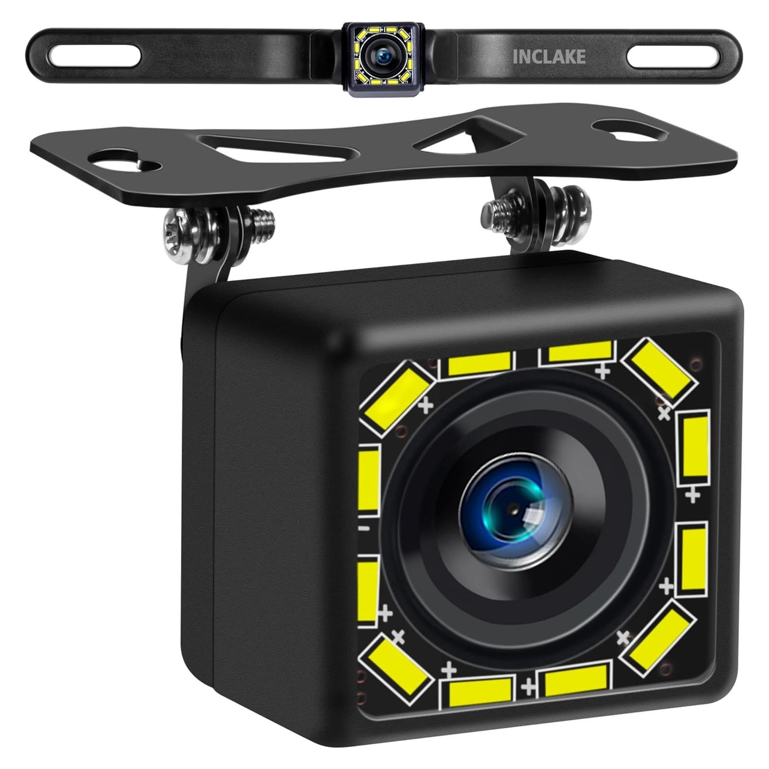 Car Backup Camera, Rear View Camera Ultra HD 12 LED Night Vision,Waterproof Reverse Camera 140° Wide View Angel with Multiple Mount Brackets for Universal Cars,SUV,Trucks,RV and More