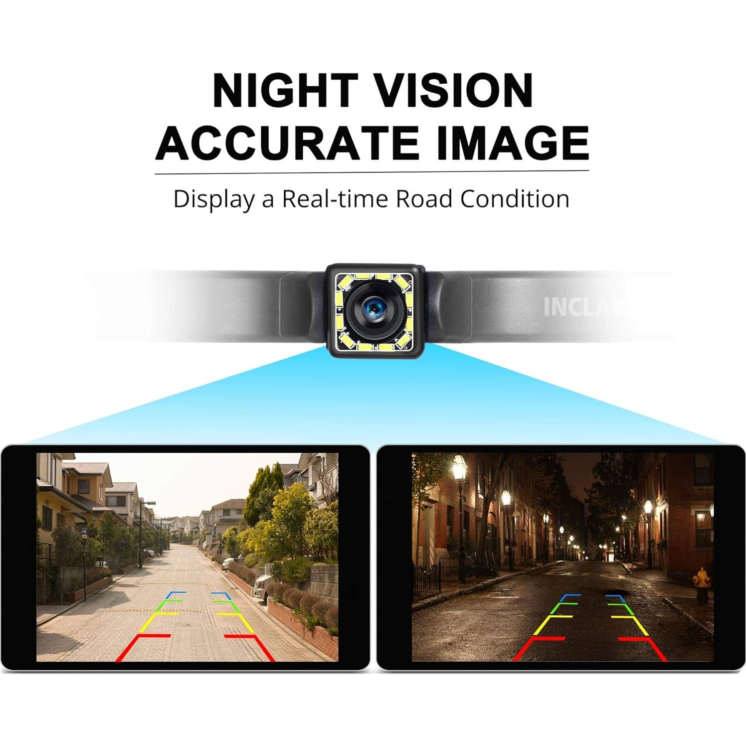 Car Backup Camera, Rear View Camera Ultra HD 12 LED Night Vision,Waterproof Reverse Camera 140° Wide View Angel with Multiple Mount Brackets for Universal Cars,SUV,Trucks,RV and More