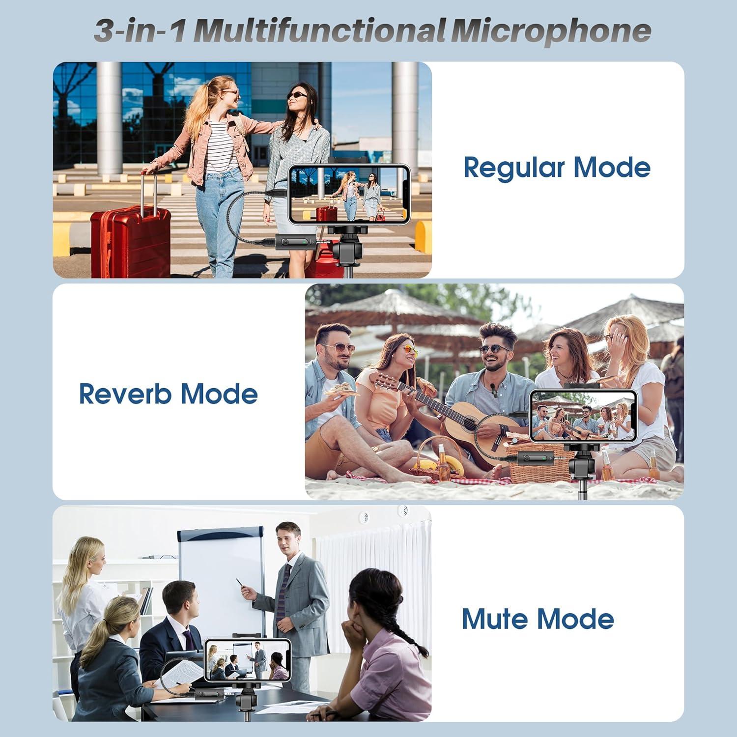 Micrófono Lavalier Inalámbrico LM320 - 2 Micrófonos Mini