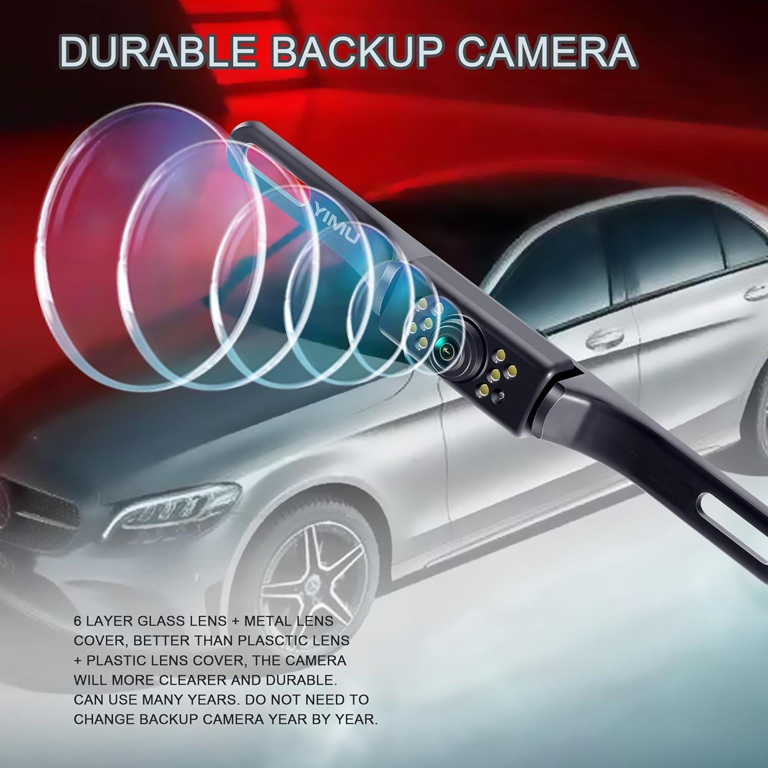 Cámara de Respaldo YIMU HD con 7 LEDs, Impermeable IP69K