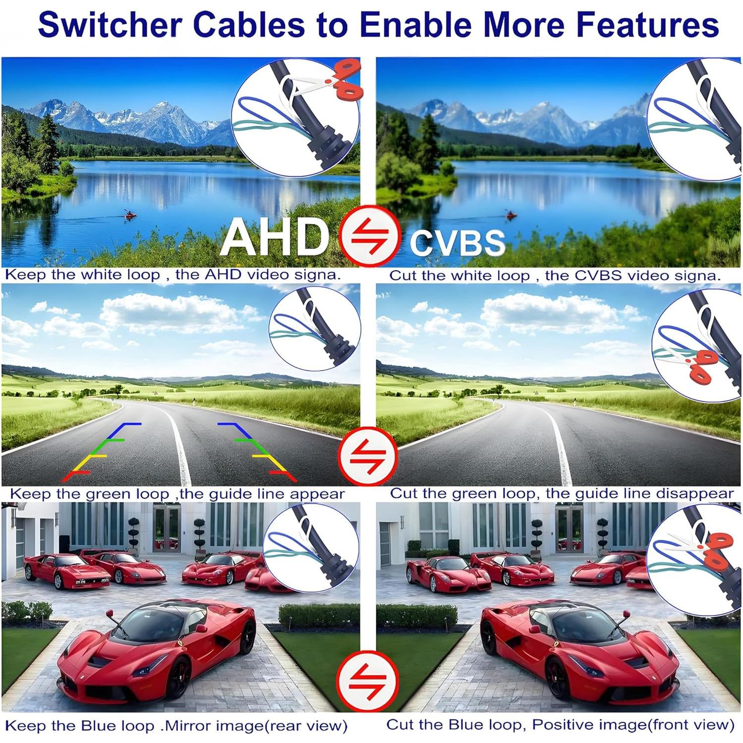 Cámara de Respaldo YIMU HD con 7 LEDs, Impermeable IP69K