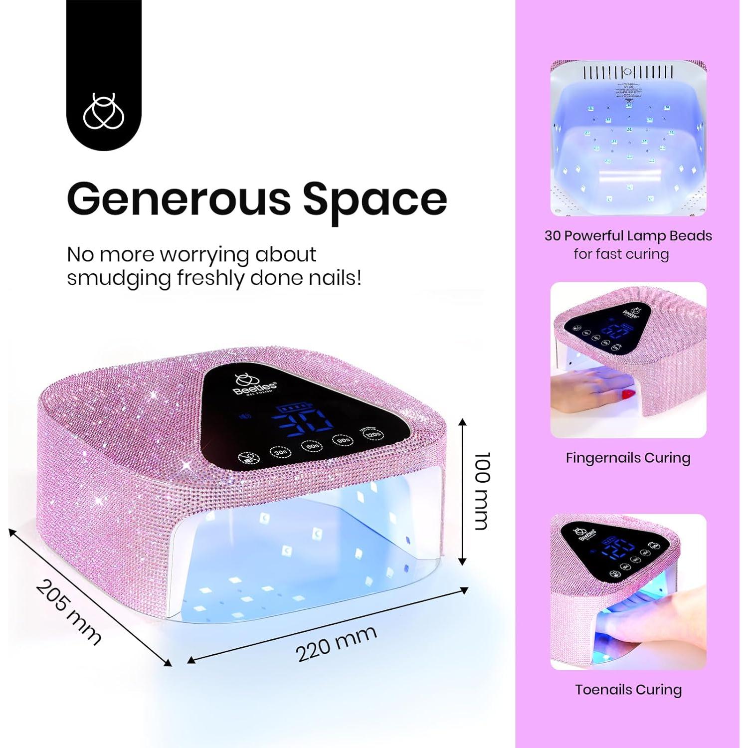 Lámpara UV Recargable Beetles con Rhinestones 4 Modos 1.41kg