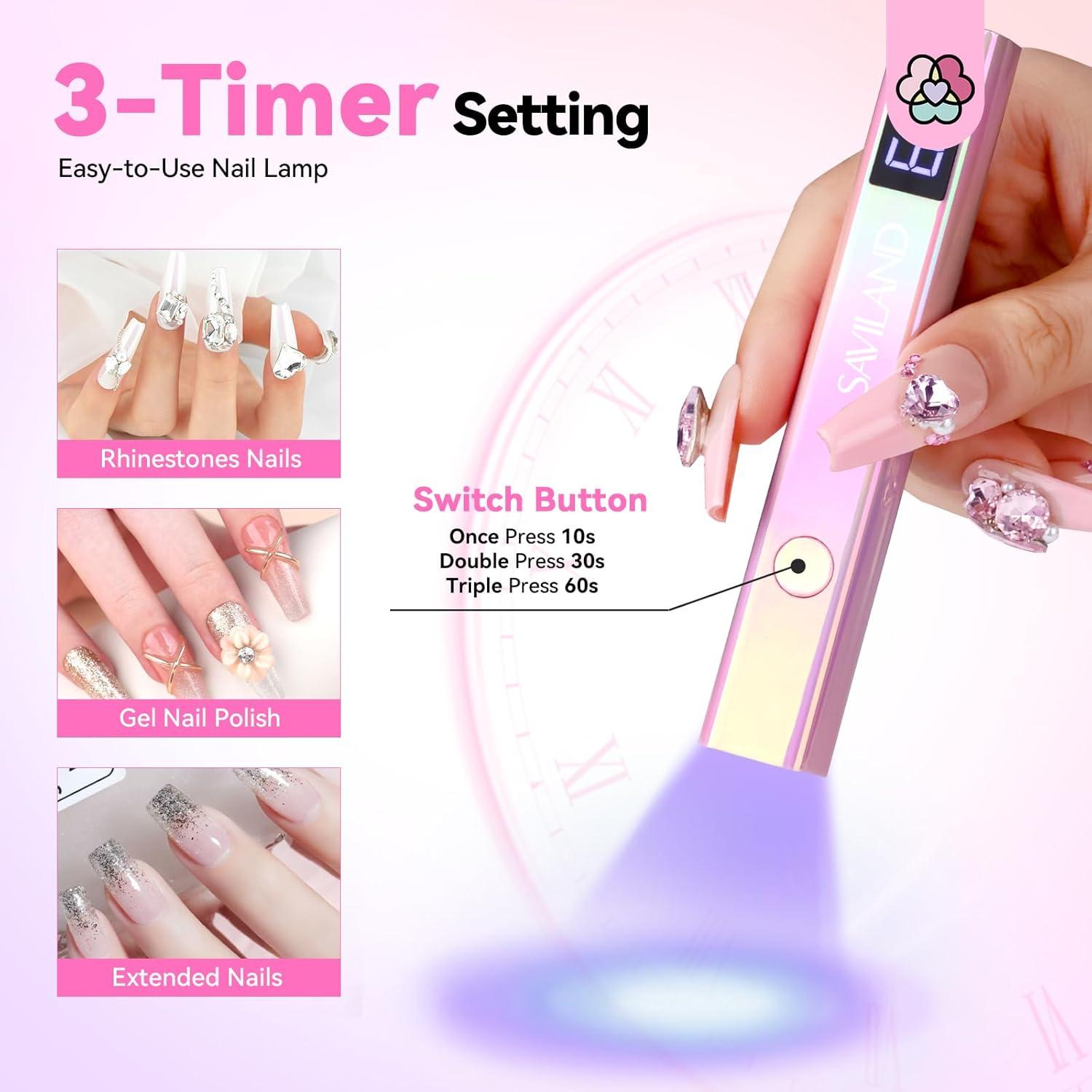 Luz UV de Mano SAVILAND 12W con Temporizador y Pantalla LCD