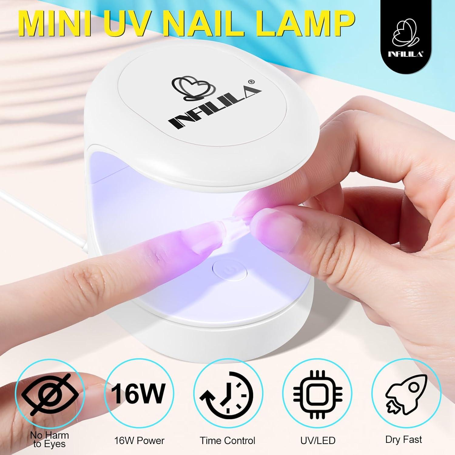 Mini Lámpara de Uñas UV/LED NXJ INFILILA 16W Portátil