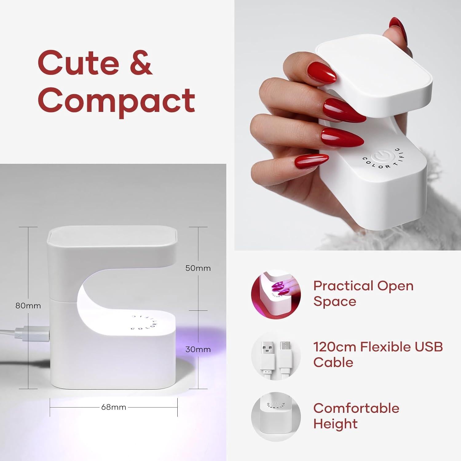 Lámpara UV para Uñas de Gel Colortific Mini 6 Perlas USB