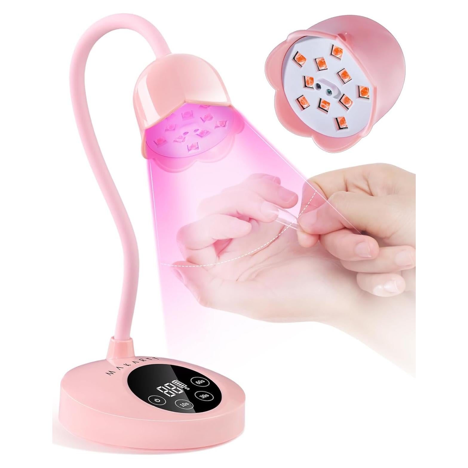 Lámpara UV LED Makartt Rosa 30W Portátil con Sensor Automático