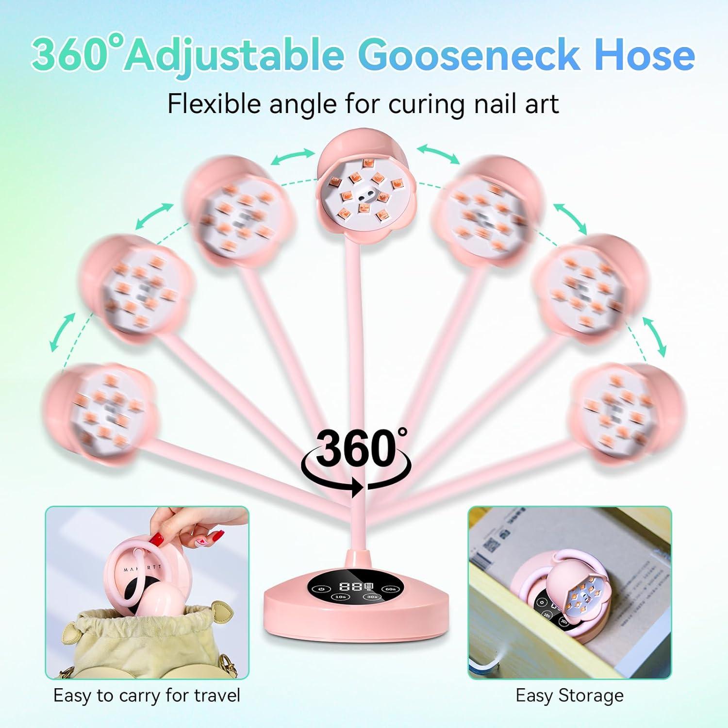 Lámpara UV LED Makartt Rosa 30W Portátil con Sensor Automático